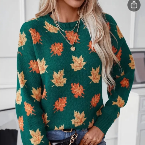 NEW The Big Fall Leaf Cozy Sweater - Picture 6 of 6